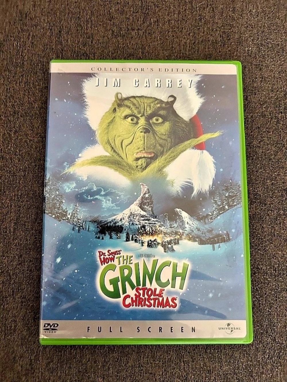 Dr. Seuss How the Grinch Stole Christmas DVD Full Screen Green Case